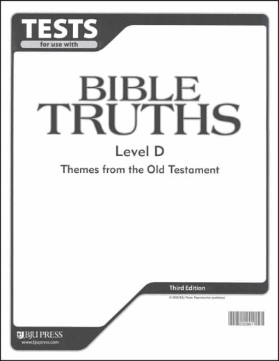 BJU Press Bible Truths D Tests 3rd Edition