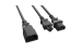 AC Power Cord, C14 to C13 &amp; C5 Y-Shaped Splitter, 18AWG, 14in, Black