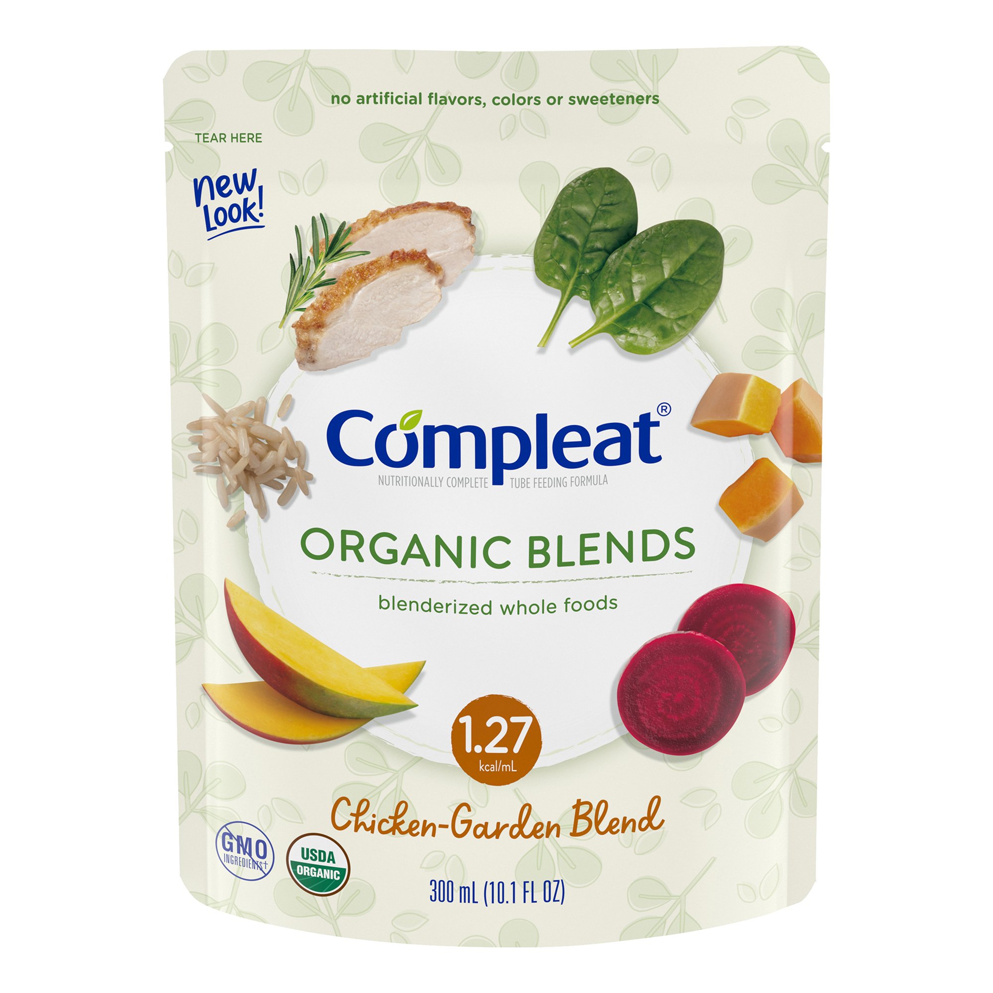 Compleat Organic Blends Chicken-Garden Blenderized Whole Foods, 10.1 oz. Pouch MK 1092417