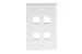 Keystone Wall Plate, 4 Port, White