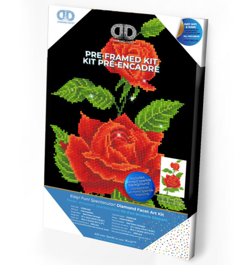 Red Rose Corsage Diamond Dotz Pre-Framed Kit (Intermediate)