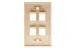 Keystone Wall Plate, 4 Port, Beige / Ivory