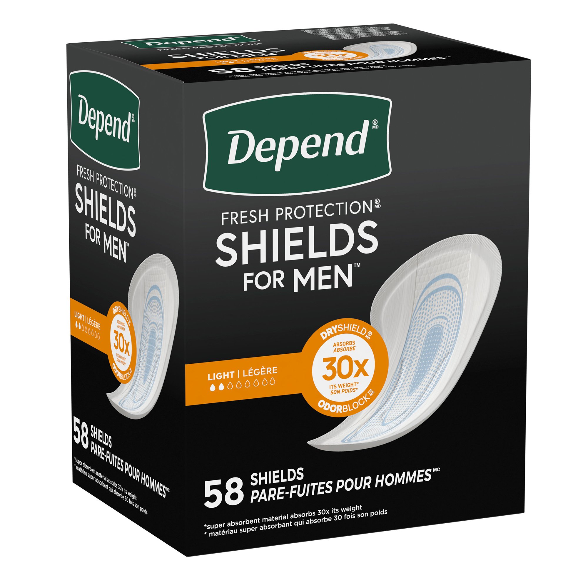 Depend Shields for Men Light Bladder Control Pad MK 836349