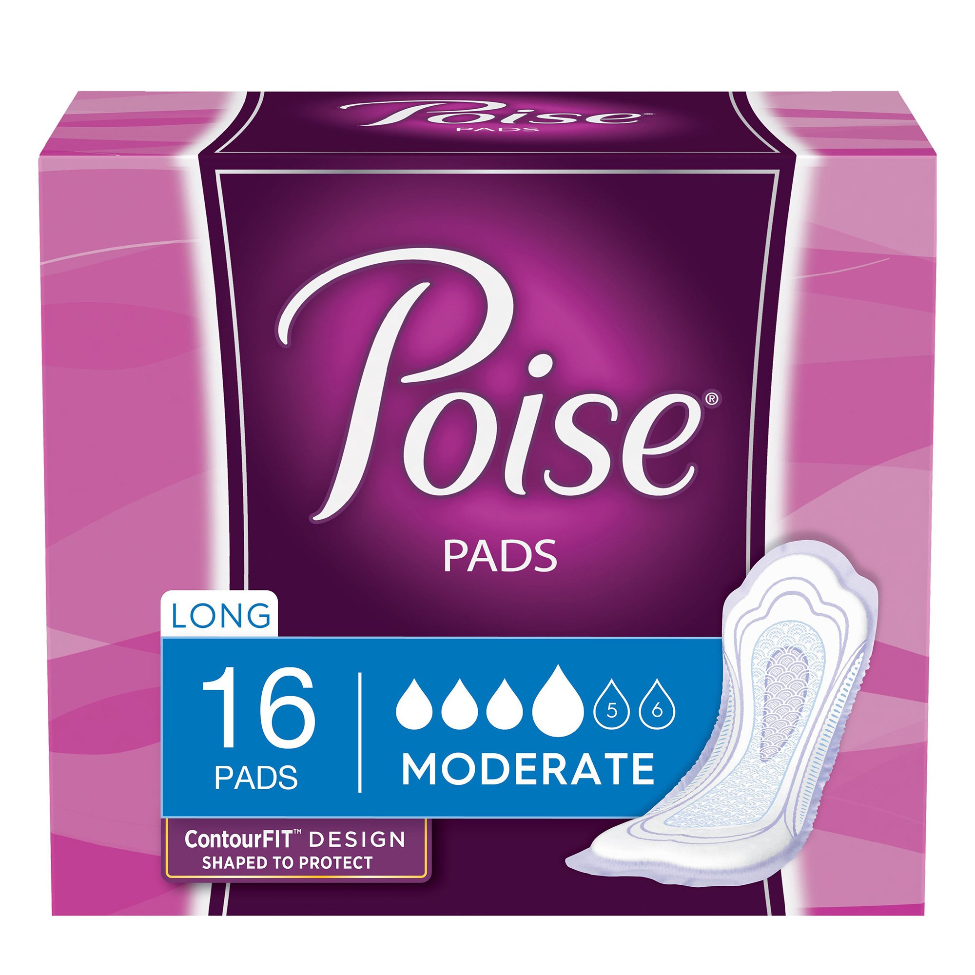 Poise Bladder Control Pads, Women, Moderate Absorbency, 12.4 Inches MK 518188