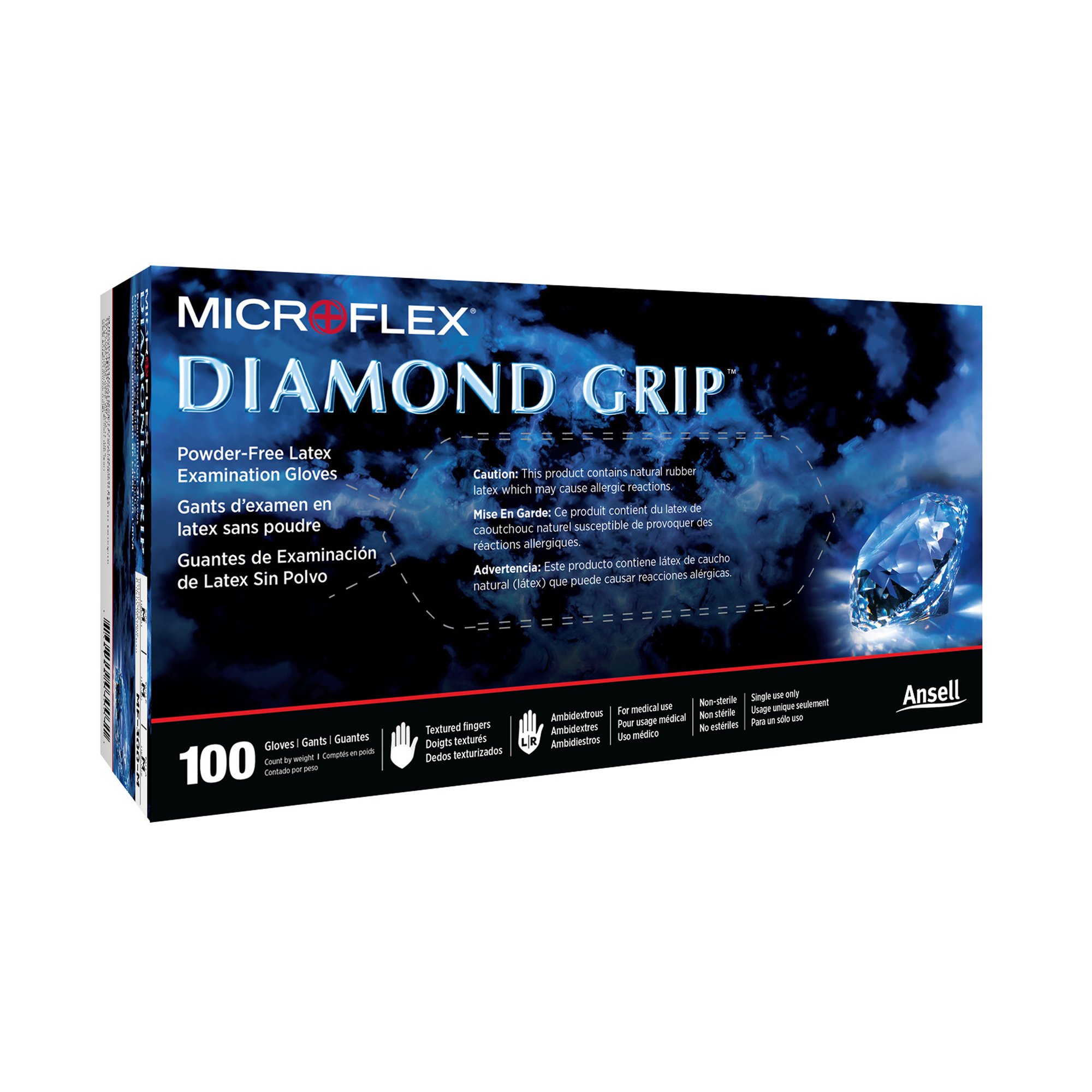 Diamond Grip Latex Exam Glove, Small, White MK 307873