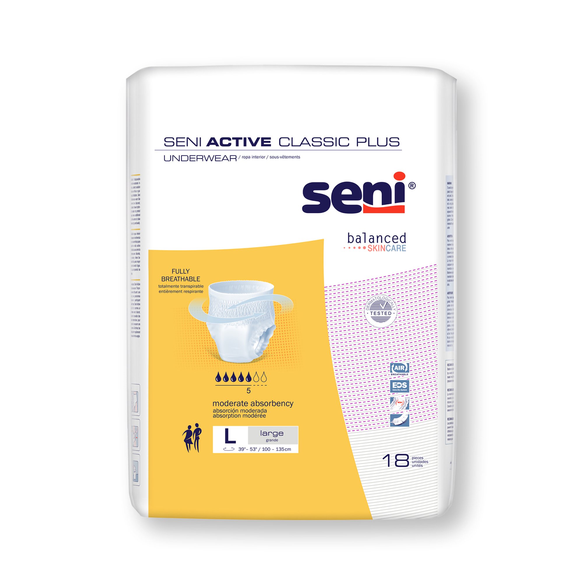 Seni Active Classic Plus Moderate Absorbent Underwear, Large MK 1163842