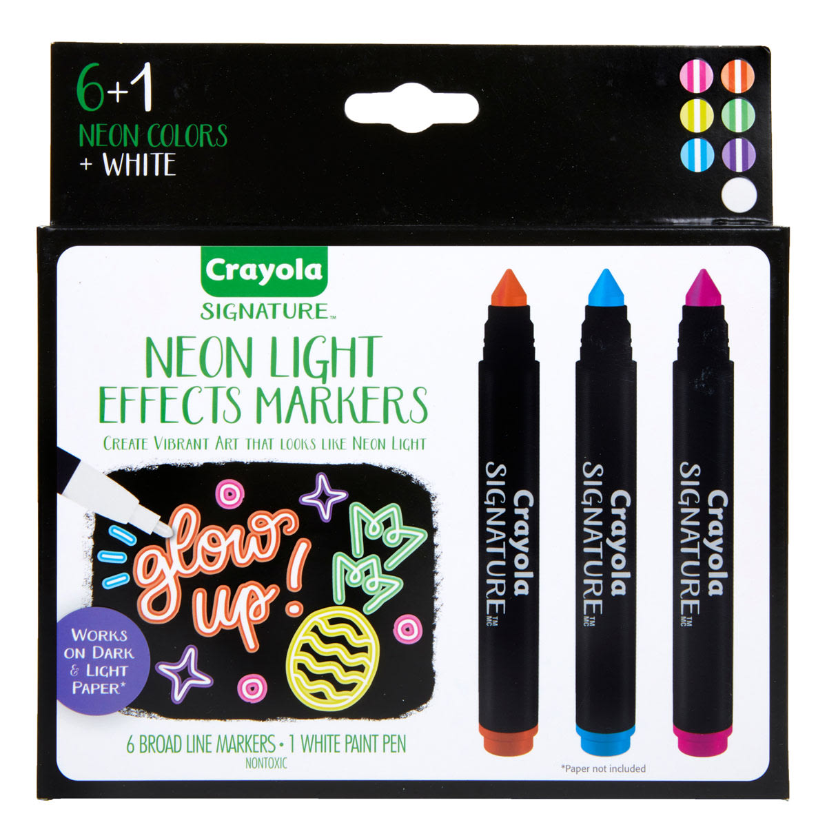 Crayola Signature Neon Light Effects Markers (6 count)