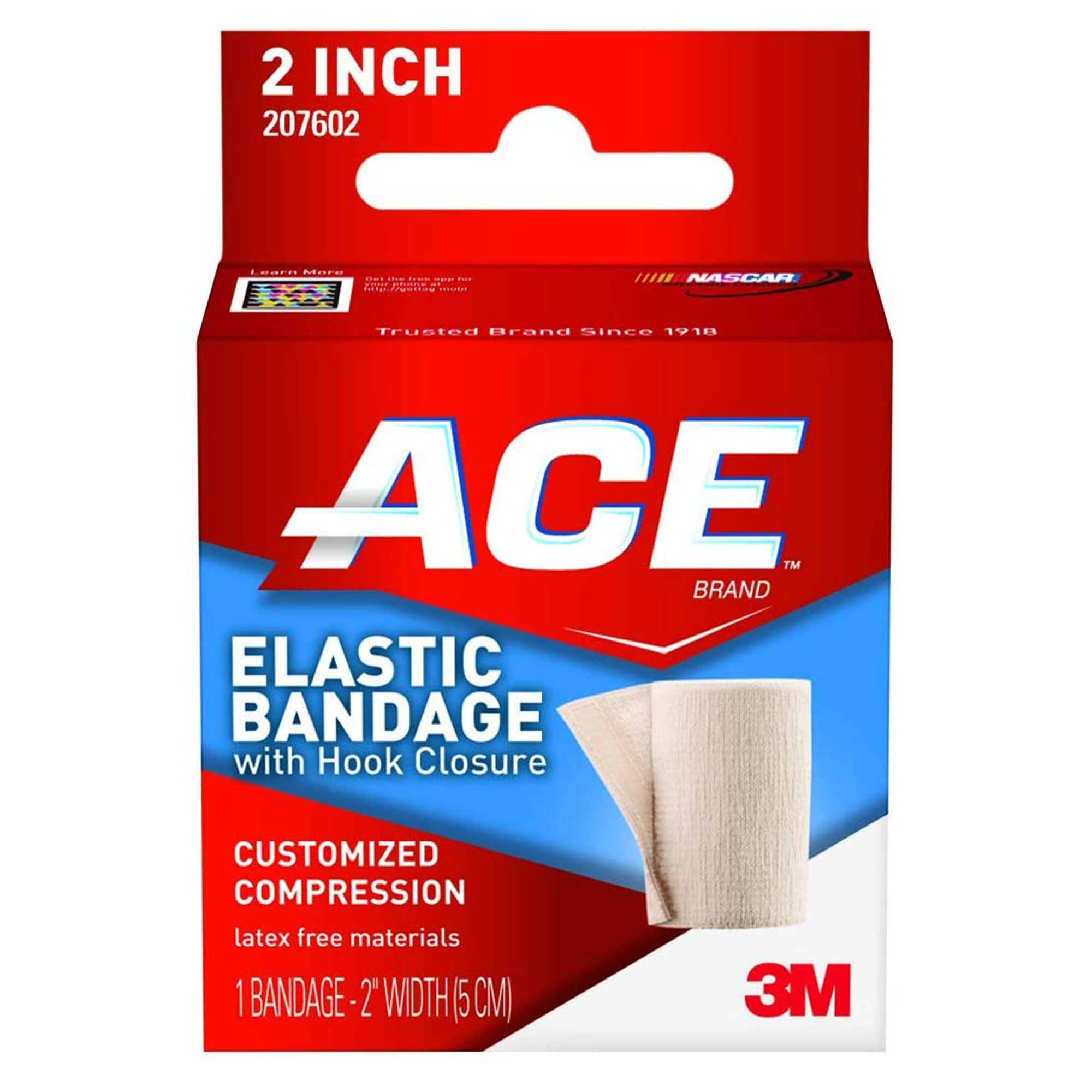3M Ace Single Hook and Loop Closure Elastic Bandage, 2 Inch x 4-2/10 Foot MK 500543