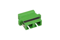 SC/APC Duplex Singlemode Fiber Adapter | Green | Flanged