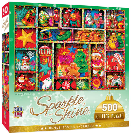 Christmas Ornaments Sparkle Shine Puzzle (500 piece)