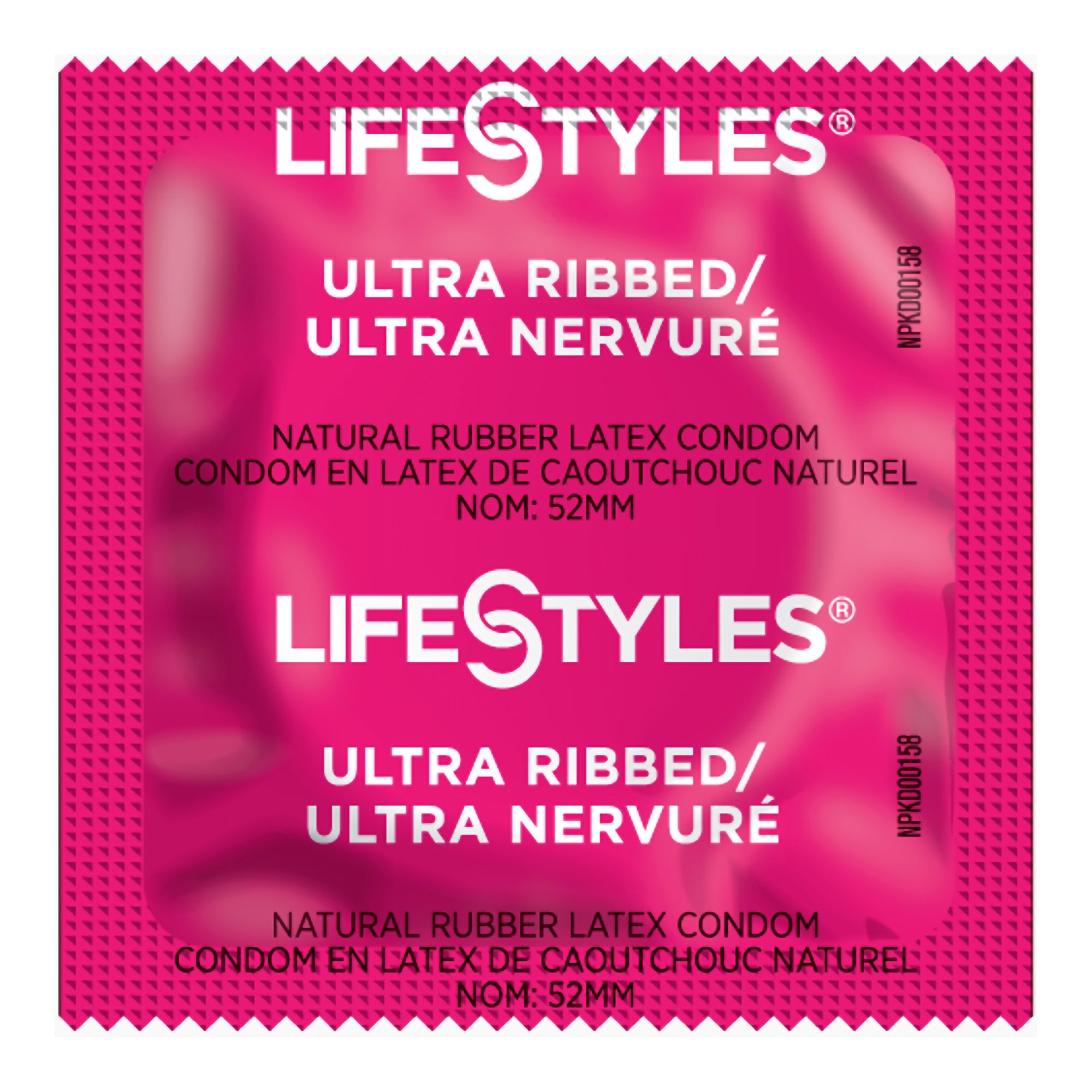 Lifestyles Ultra Ribbed Lubricated Latex Condom MK 1206386