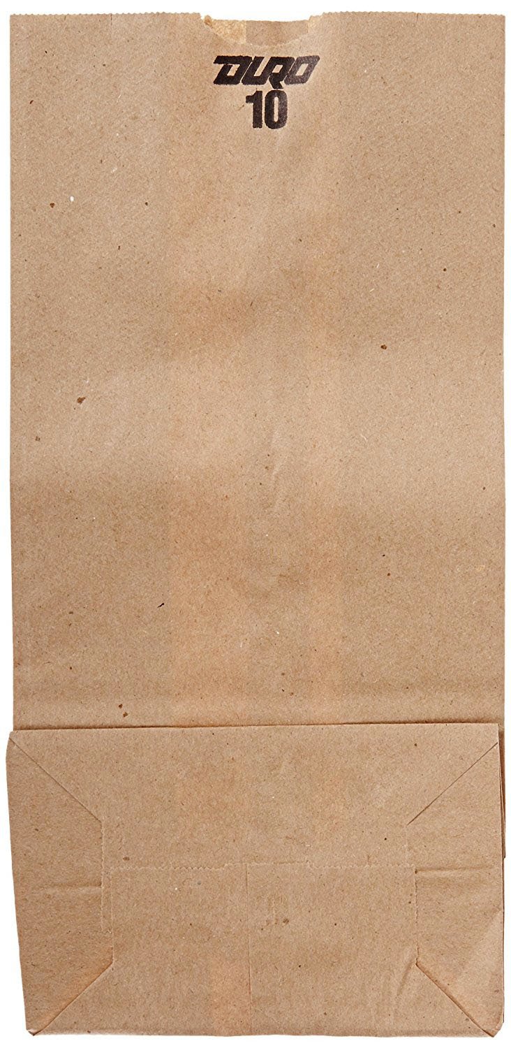Grocery Bag Duro Brown Kraft Recycled Paper #10 MK 981253