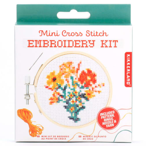 Mini Cross Stitch Embroidery Kit - Flowers