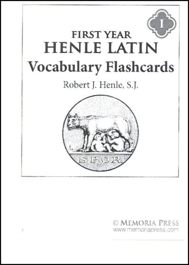 Memoria Press Henle Latin 1st Year Vocabulary Flashcards