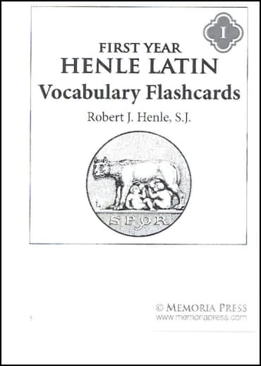 Memoria Press Henle Latin 1st Year Vocabulary Flashcards