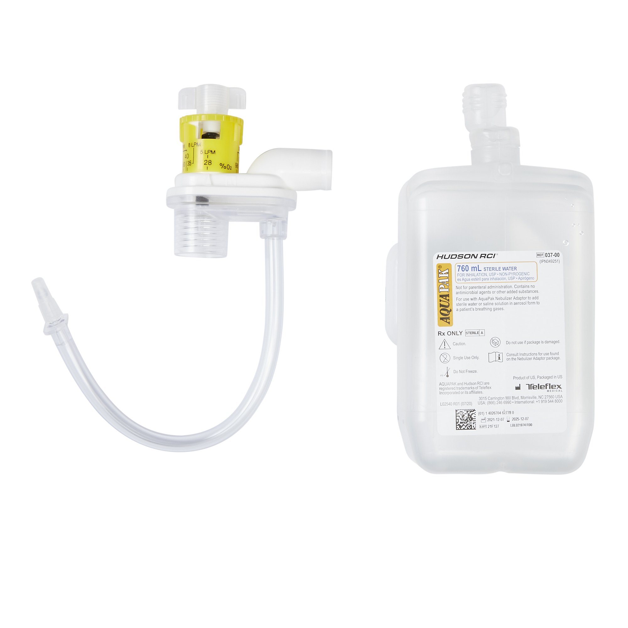 Handheld Nebulizer Kit Hudson RCI AquaPak Large Volume Adult / Pediatric Mouthpiece Delivery MK 1190299
