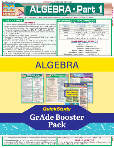 Algebra Quickstudy Grade Booster Pack