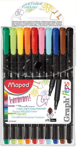 Graph'Peps Fineliners (10 Assorted Colors)