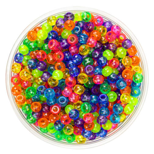 Bucket O'Beads - 450 Faceted Beads, 8 mm (Translucent)