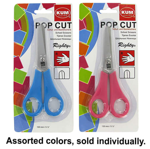 Pop Cut Righty School Scissors 5 1/4" blunt tip (assorted colors)
