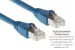 Cat6A Shielded Ethernet Patch Cable, Half-moon Boot, 10 ft, Blue