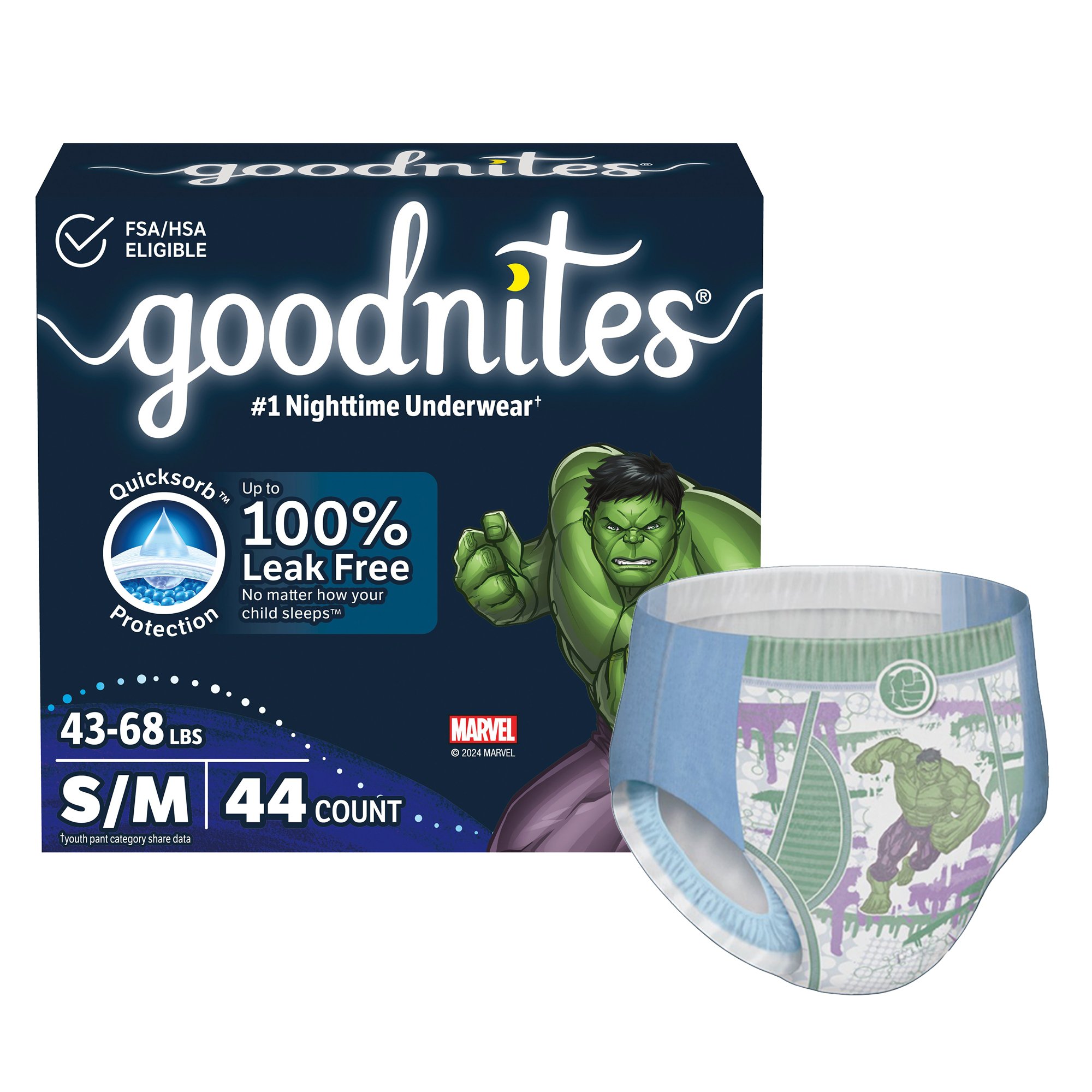 GoodNites Absorbent Underwear for Boys, Small / Medium MK 1074570