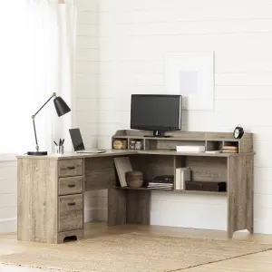 L-Shaped Desk with Removable Hutch