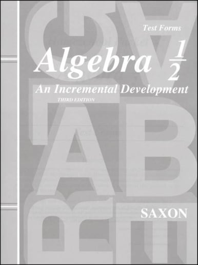 Saxon Algebra 1/2 3rd Edition Consumable Tests Only
