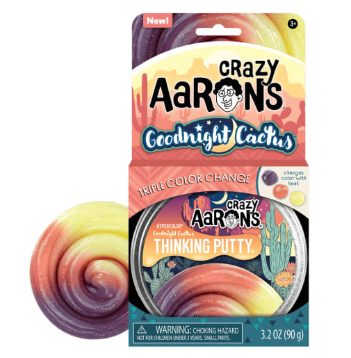 Crazy Aaron's Goodnight Cactus Thinking Putty 4" Tin