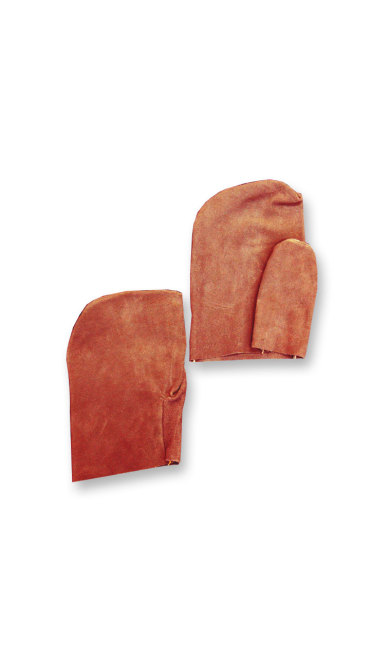 9" Closed Top Cover Mitts: Rust Split Leather