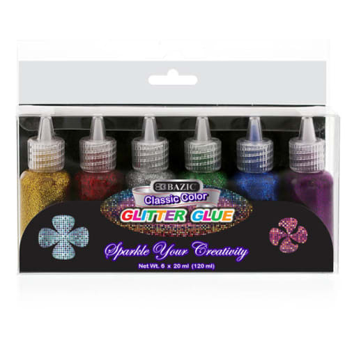 Classic Glitter Glue 6/pack  (20mL)