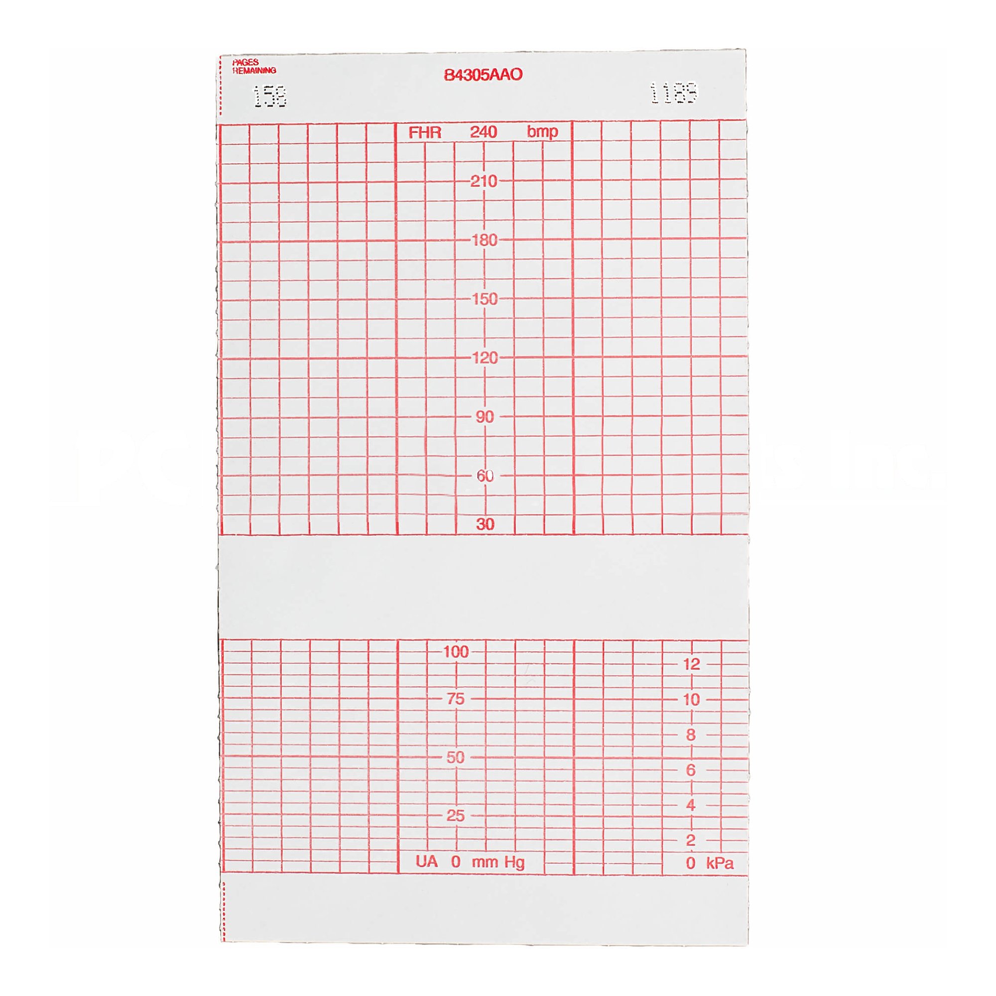Recording Chart Paper Life Trace Z-Fold Red Grid MK 949249