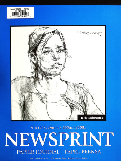 Rough Newsprint Pad (9" x 12") - 50 Sheets