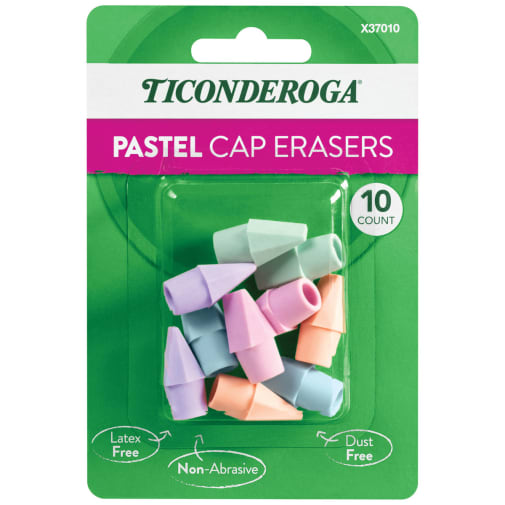 Ticonderoga Pastel Cap Eraser 10 count