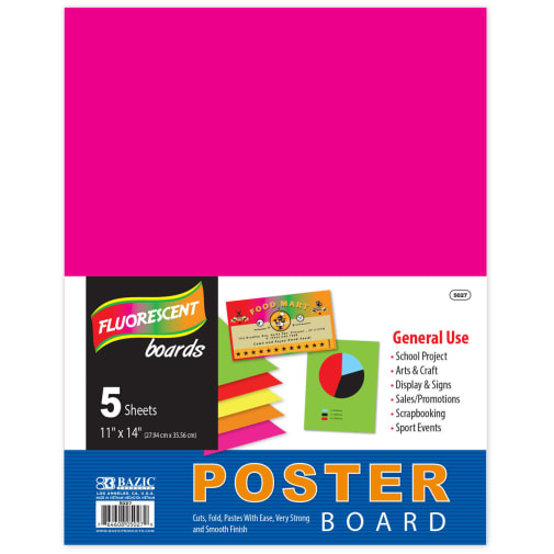 Fluorescent Poster Board 11" x 14" (5 pack)