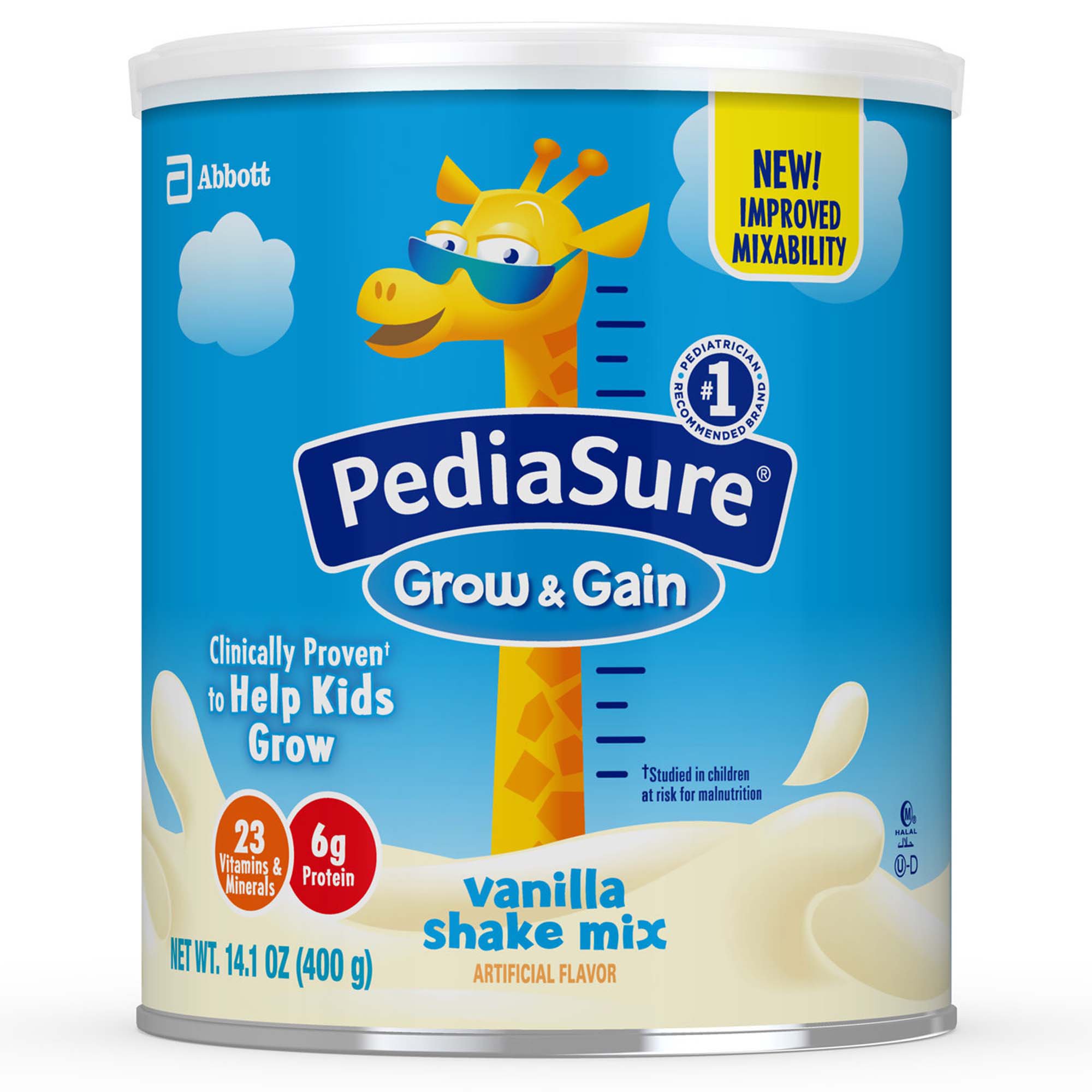 PediaSure Grow & Gain Shake Mix, Vanilla, 14.1-ounce can MK 1115294