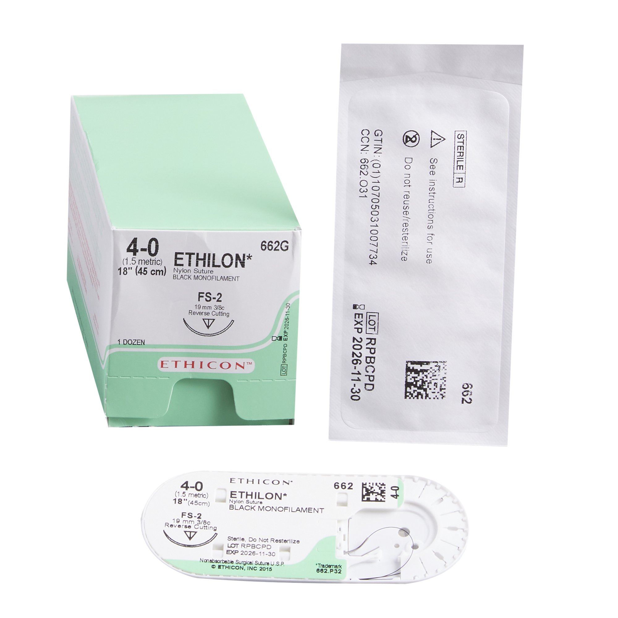 Ethilon Suture with Needle, Size 4-0, 19mm MK 2612