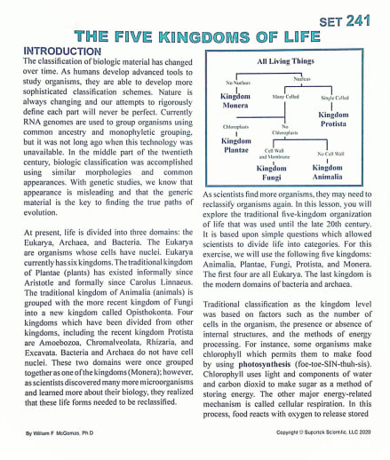 Five Kingdoms of Life Microslide Lesson Set