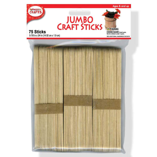Craft Sticks - Jumbo Natural (75 sticks)