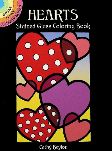 Hearts Little Stained Glass Coloring Book