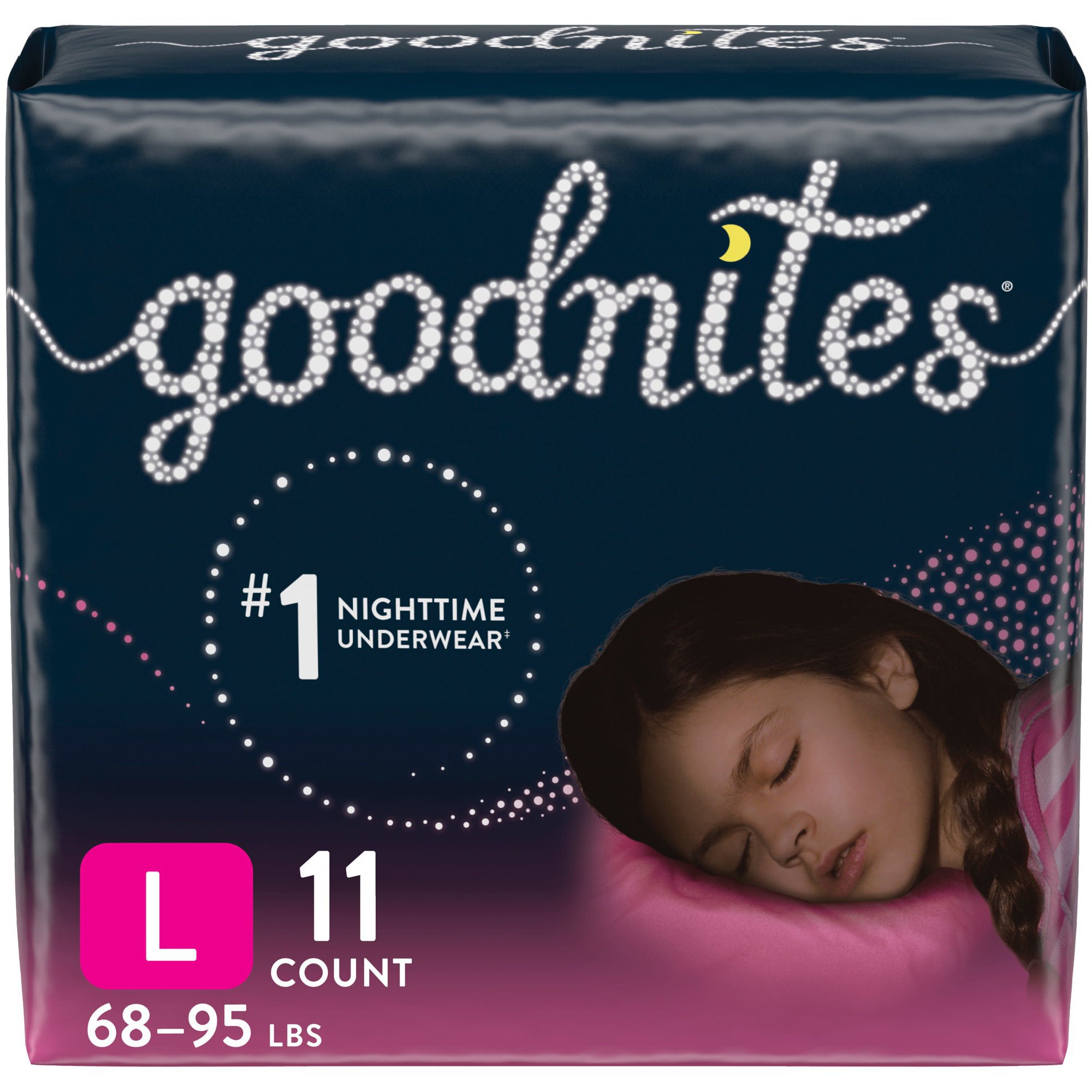 GoodNites Night Time Underwear, Large for Girls weighing 68  95 lbs. MK 1184211