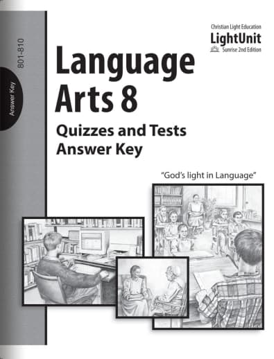 Language Arts 801-810 Quiz & Test Answer Key Sunrise 2nd Edition