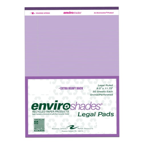 Enviroshades Orchid Legal Pad - Lined (8.5"x11.75") 50 sheets