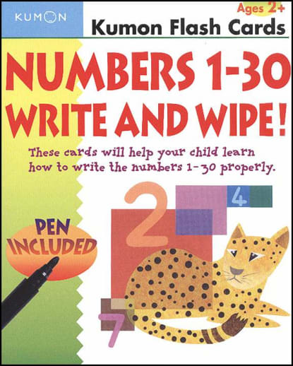 Numbers 1-30 Write and Wipe Flash Cards