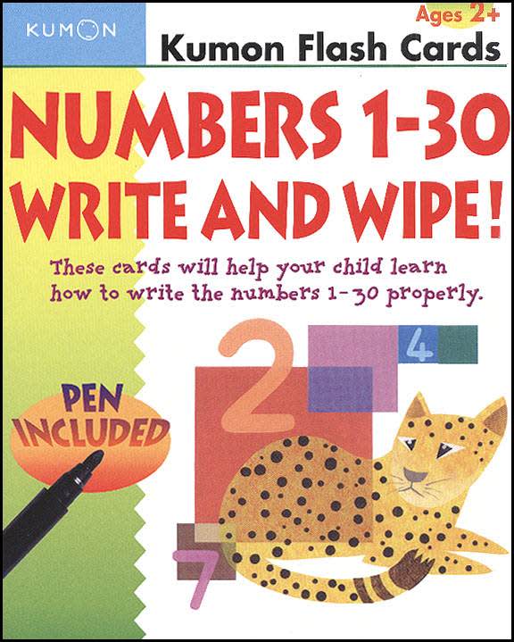 Kumon Numbers 1-30 Write and Wipe Flash Cards