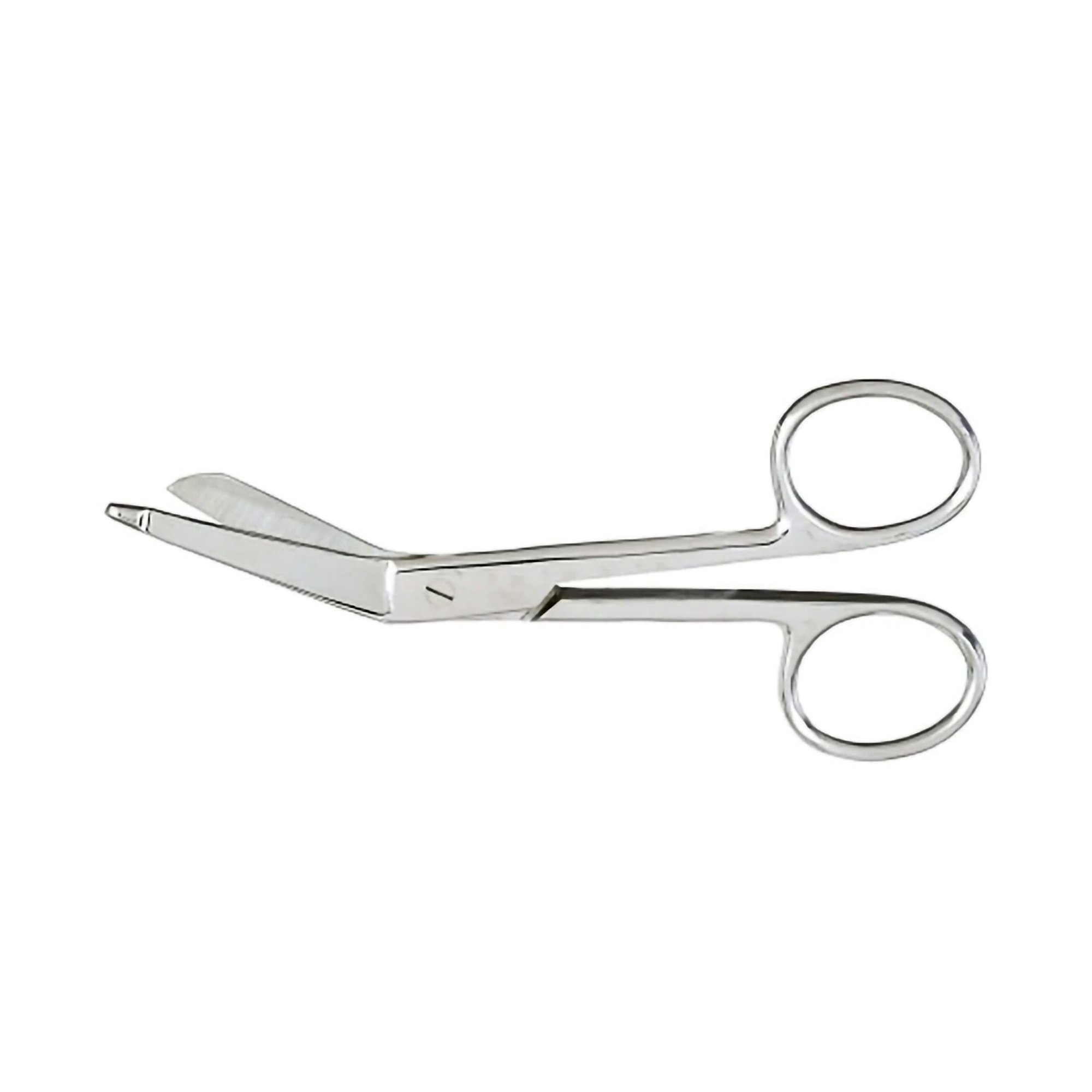Bandage Scissors Lister 5-1/2 Inch Length Floor / Office Grade Stainless Steel Finger Ring Handle Angled Blunt Tip / Blunt Tip MK 580997