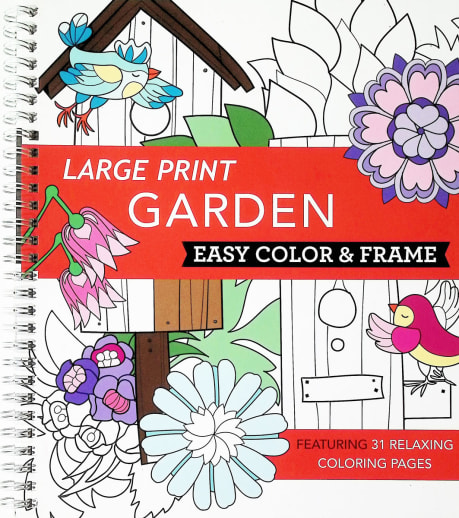 Large Print Easy Color & Frame: Garden