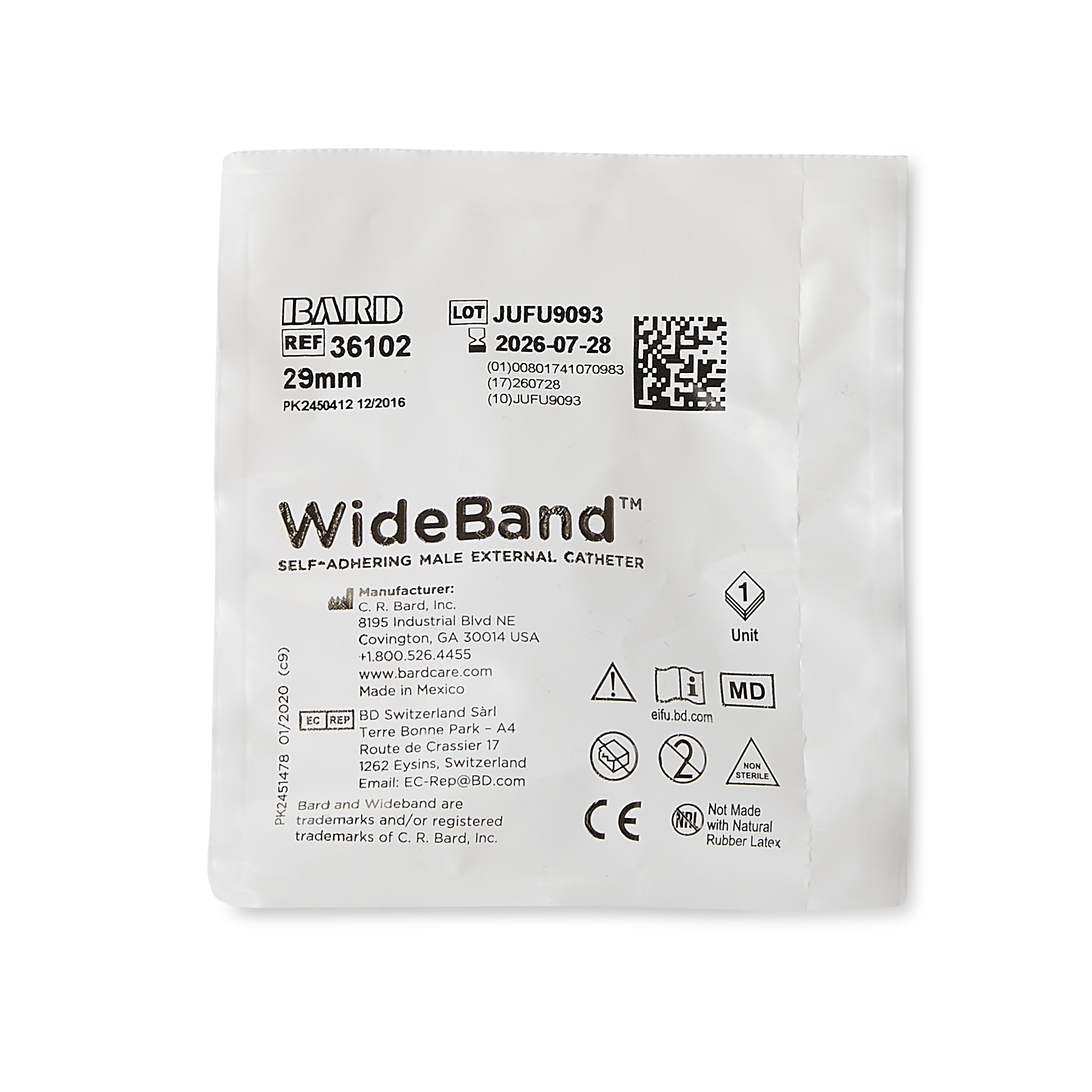Bard Wide Band Male External Catheter, Medium MK 334732