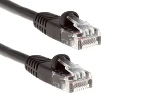 Cat6A Ethernet Patch Cable, Half-moon Boot, UTP, 35 ft, Black
