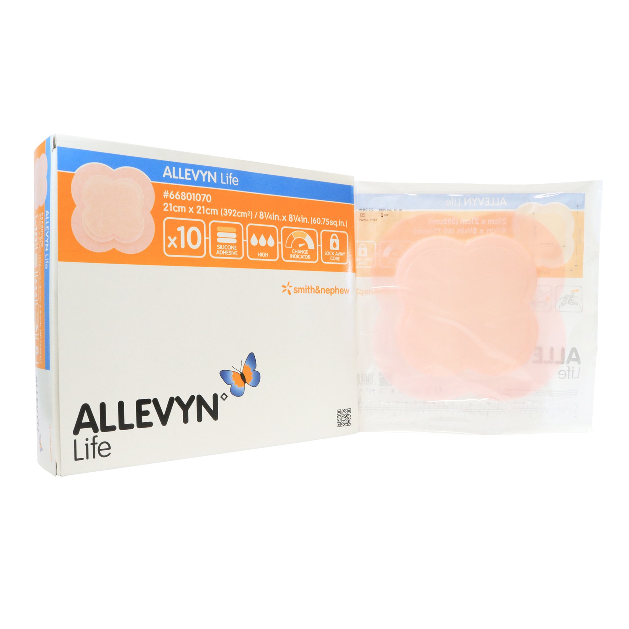 Allevyn Life Silicone Adhesive with Border Silicone Foam Dressing, 21 x 21 cm MK 834488